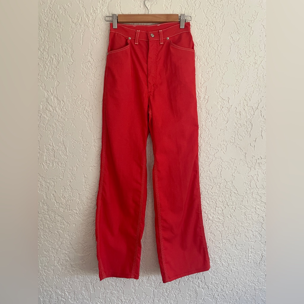 Maverick 1970s Rare Vintage Contrast Stitch Red Western Jeans